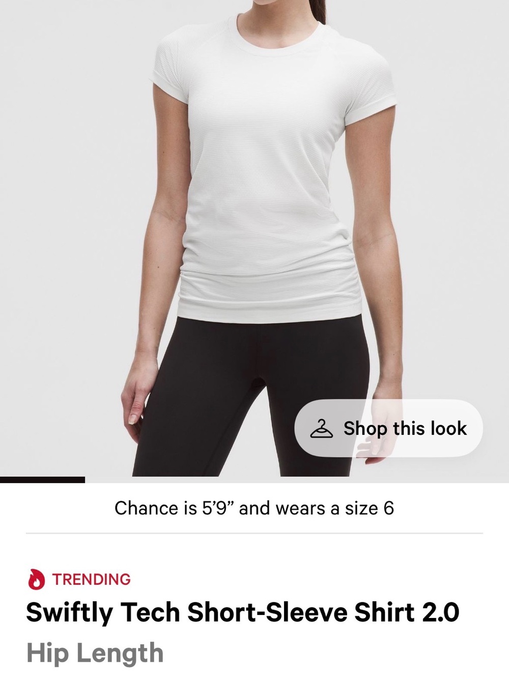 lululemon athletica Swiftly Tech Short-Sleeve Shirt 2.0 - White